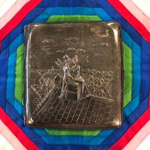 RARO ESTUCHE DE CIGARRILLO ANTIGUO / Estuche de cigarrillo Art Deco / Estuche de cigarrillo plateado / Estuche de soporte de tarjeta / Accesorios para damas / Buen estado vintage