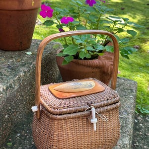AWESOME FARNUM 70&#39;s NANTUCKET Handbag/Nantucket Lightship Handbag/Nantucket Basket/Vintage Nantucket Purse/Basket Purse/Near Mint Condition