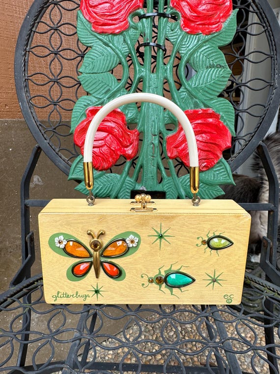 60's ENID COLLINS Glitter Bugs Handbag/enid Collins/enid Collins