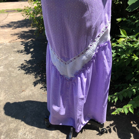 Rare 70's COTTAGE CORE Maxi/70’s Purple Maxi Dres… - image 6