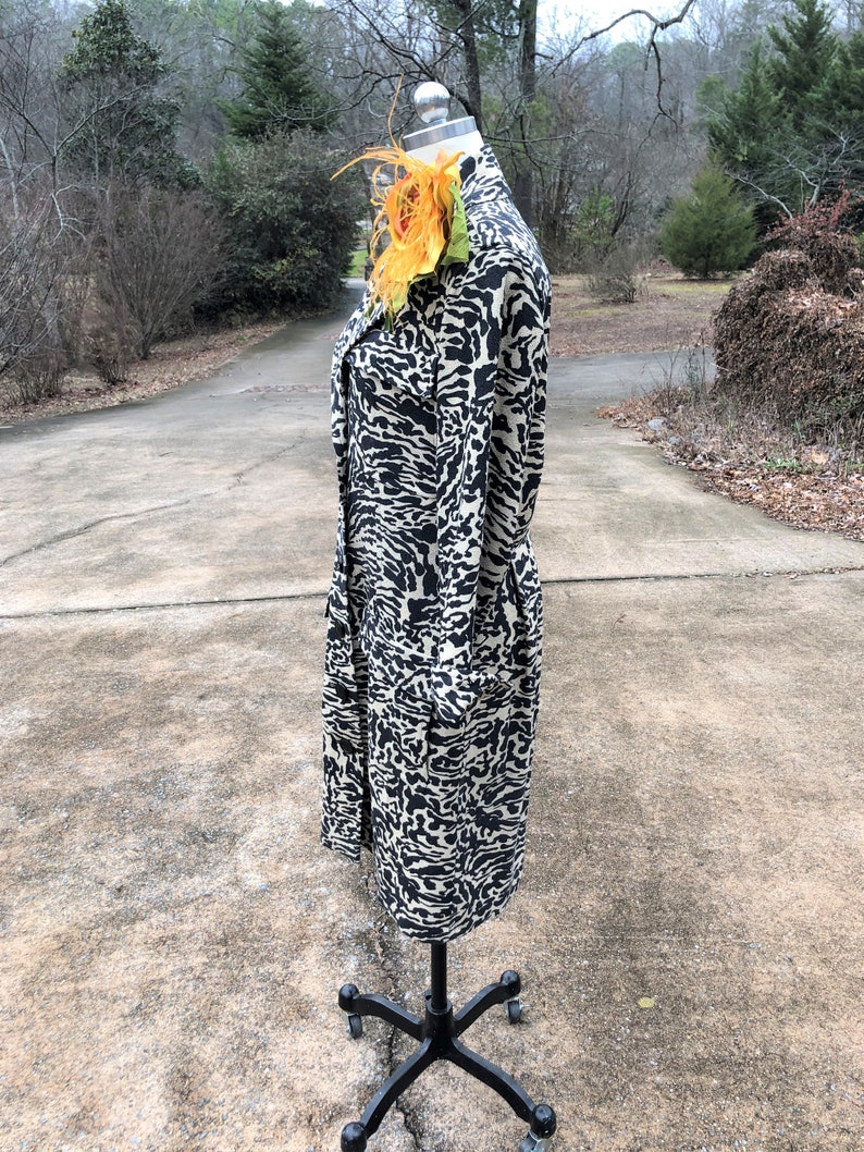RARE YVES SAINT Laurent 80's Dress/Rive Gauche Coat/Designer Animal Print Coat/Animal Print Dress/Yves Saint Laurent/Mint Condition image 5