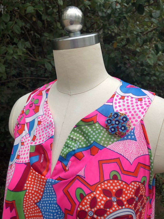 RARE 70's PSYCHEDELIC Dress/Psychedelic Lingerie/… - image 1