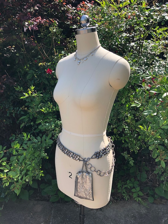 RARE Antique Mesh Chatelaine/Whiting and Davis Me… - image 2