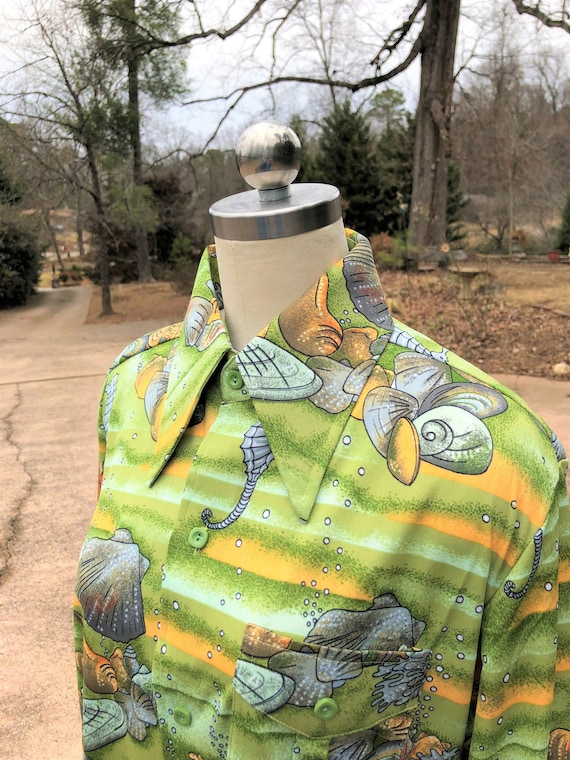 RARE GROOVY MARTINI 70's Shirt/70's Unisex Shirt/70's Pointy Collar Shirt/70's Shirt/Unisex Shirt/Groovy 70's Shirt/Deadstock Mint Condition