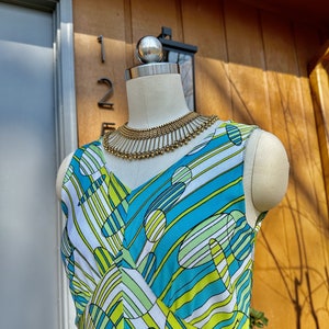 BEAUTIFUL 60&#39;s MAURICE PUCCI Contemporary Gown/Emilio Pucci/60&#39;s Mod Dress/60&#39;s Hostess Gown/60&#39;s Designer Gowns/Maurice/Mint Condition