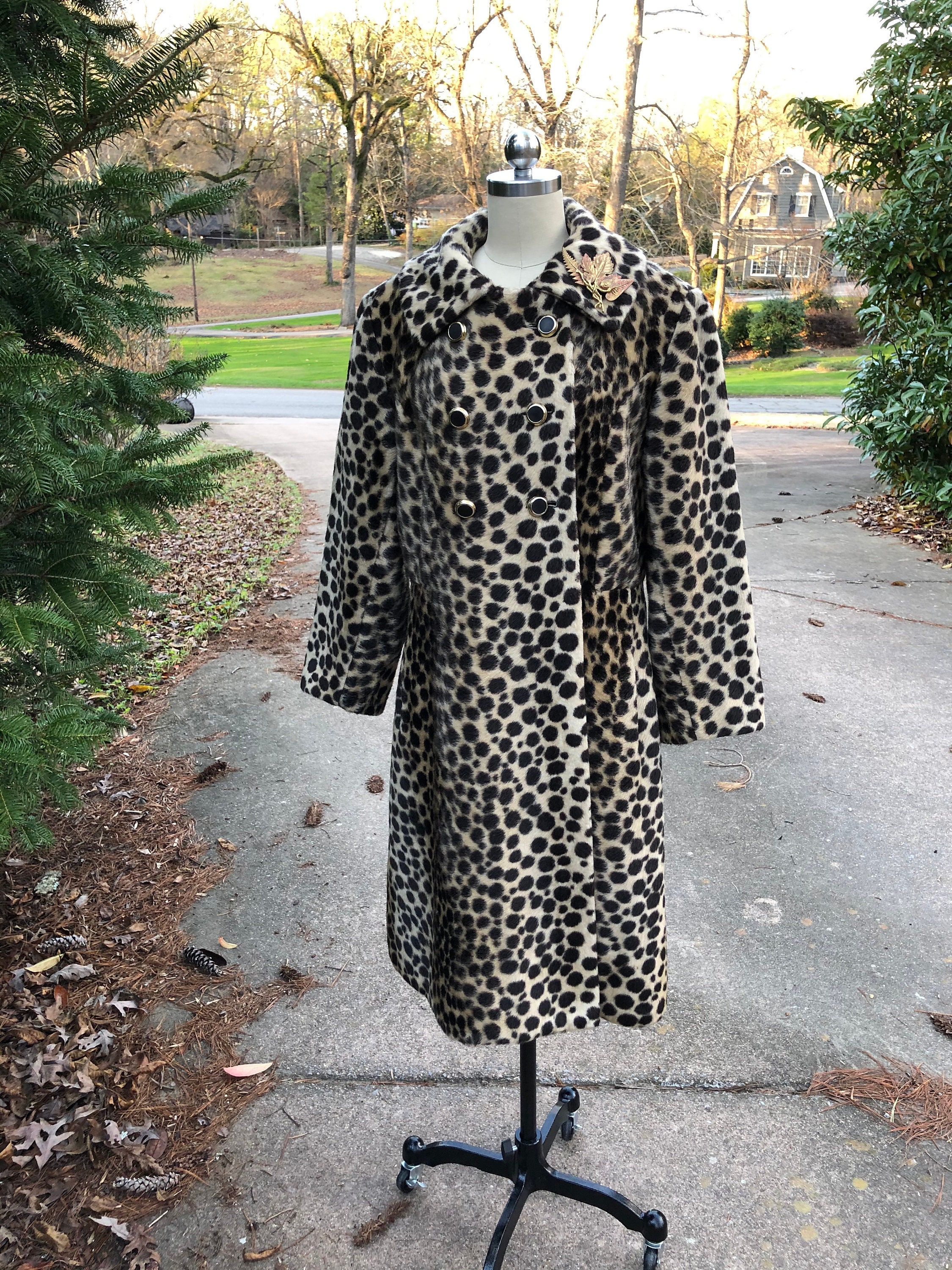 Vintage Coat/60's Coat/faux Leopard - Etsy
