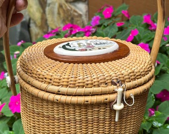 RARE 80's NANTUCKET MERMAID Handbags/Nantucket Lightship Handbag/Nantucket Basket/Farnum Nantucket Purse/Basket Purse/Good Vintage Condition