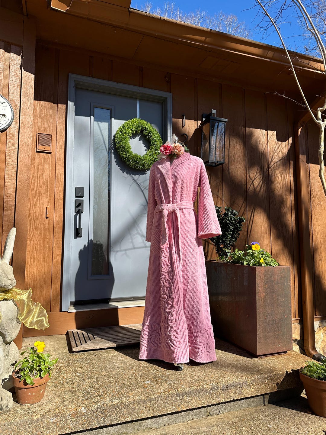 RARE 40's PINK CHENILLE Robe/floral Robes/vintage Robes/antique Robe ...
