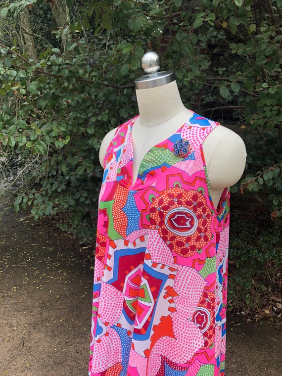 RARE 70's PSYCHEDELIC Dress/Psychedelic Lingerie/… - image 9