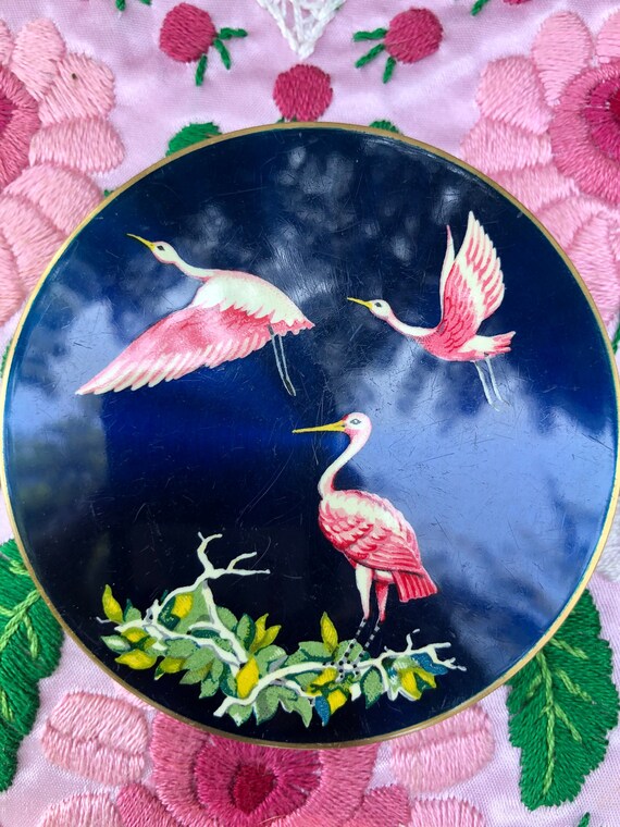 RARE FLAMINGO Stratton Compact/Bird Compact/Vintag
