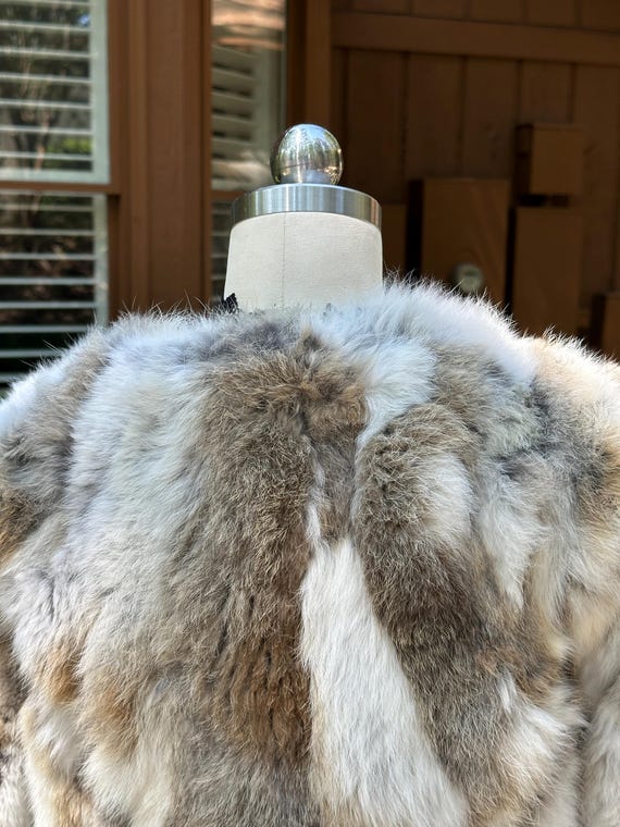 PATCHWORK 70's RABBIT FUR Coat /Patchwork Jacket/… - image 7