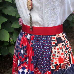 70's AMERICANA PATCHWORK Skirt/70s Maxi Skirt/70s Patchwork Skirt/Vintage Usa Skirt/Red White and Blue Skirt/70s Maxi/Near MINT Condition image 1