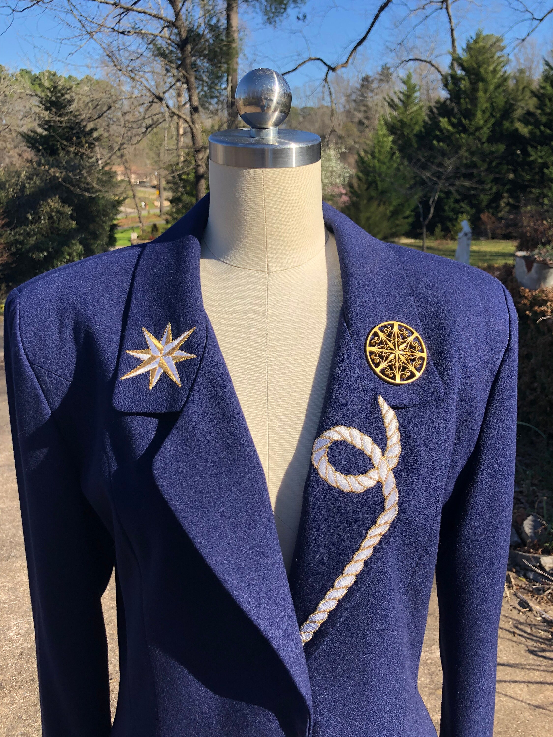 80's NAUTICAL Jacket/womens 80s Sailor 