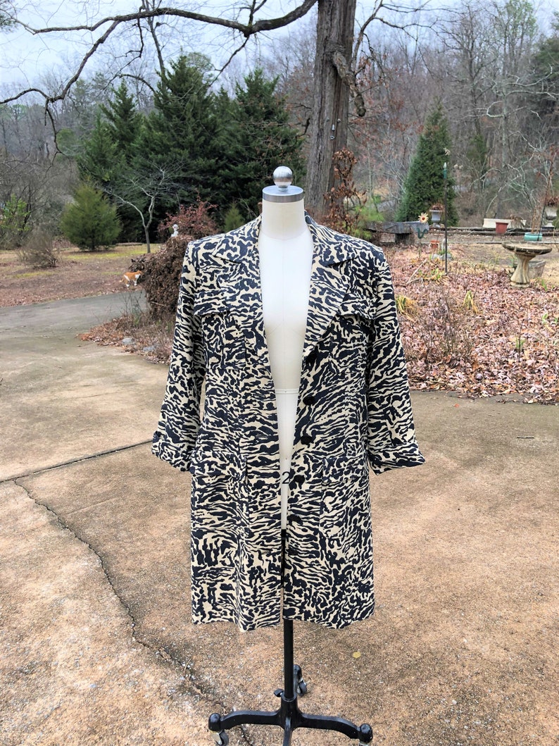 RARE YVES SAINT Laurent 80's Dress/Rive Gauche Coat/Designer Animal Print Coat/Animal Print Dress/Yves Saint Laurent/Mint Condition image 10