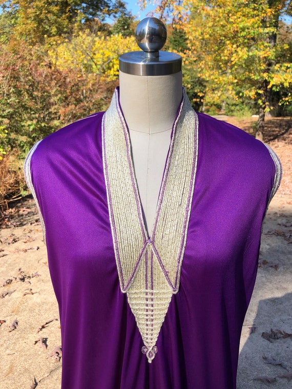BEAUTIFUL 70's PURPLE Nightgown Dress/70’s Sleeve… - image 4
