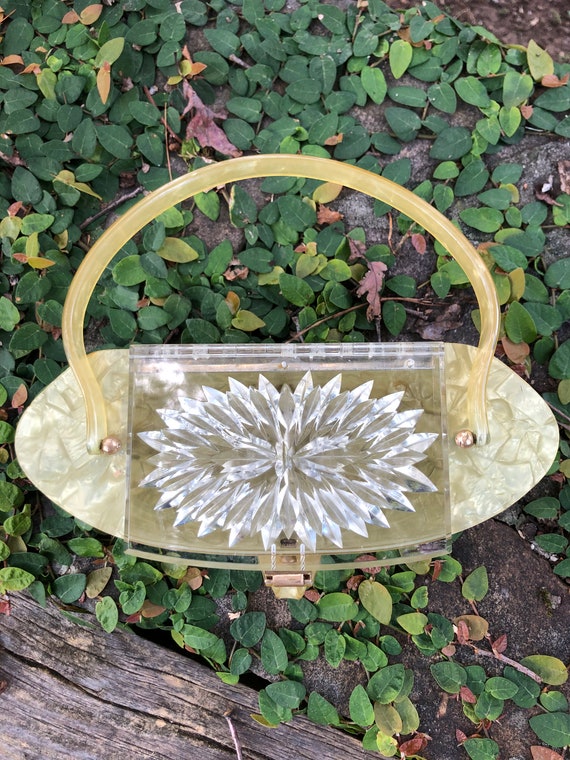 YELLOW LUCITE Handbag/Lucite Handbags/Lucite Purs… - image 3