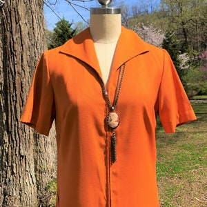 70's VINTAGE MOD Pumpkin Orange Dress/70s Mod Dress/Vintage Mod Dress/Jeanne Durrell Dress/70s Retro Dress/70's Dress/Near MINT Condition image 5