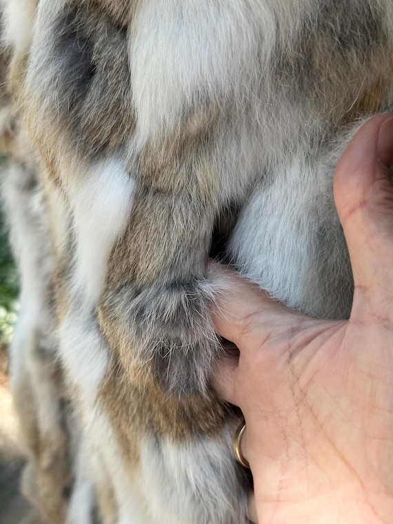 PATCHWORK 70's RABBIT FUR Coat /Patchwork Jacket/… - image 9