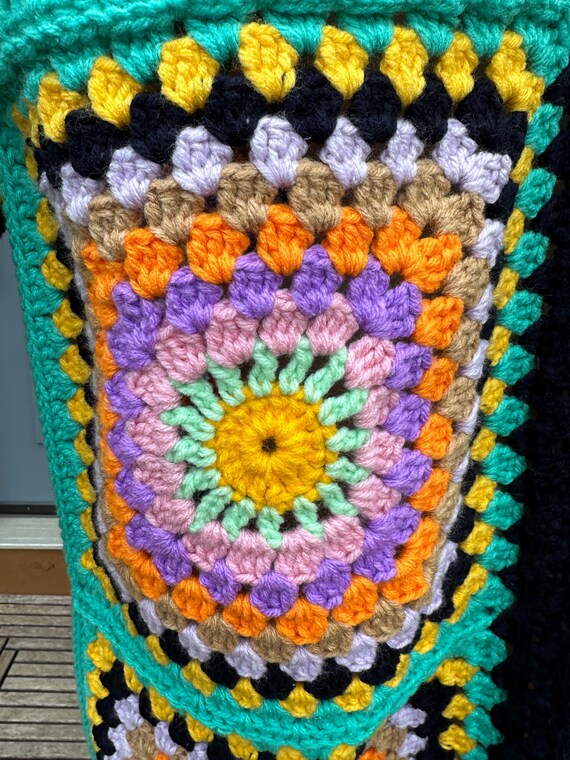 UNIQUE Granny Squares Sweater Jacket/Handmade Swe… - image 7