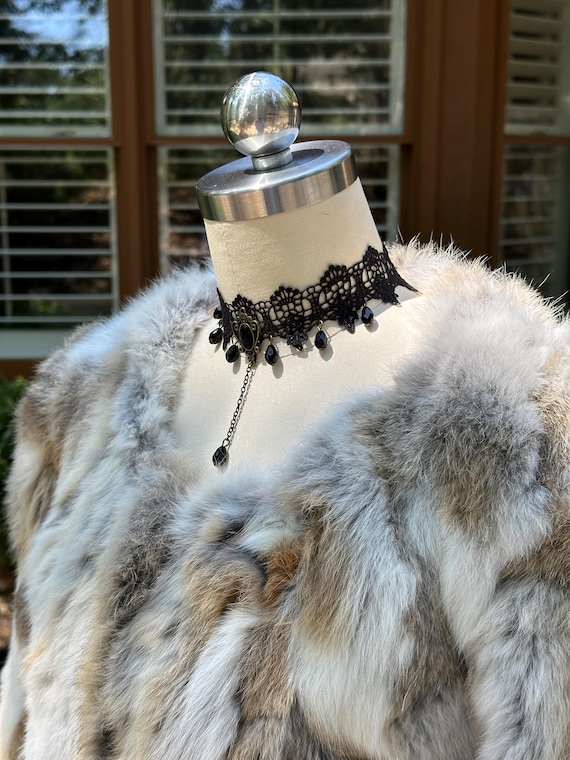 PATCHWORK 70's RABBIT FUR Coat /Patchwork Jacket/… - image 6