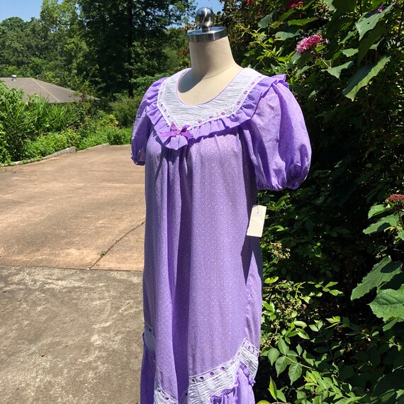 Rare 70's COTTAGE CORE Maxi/70’s Purple Maxi Dres… - image 5