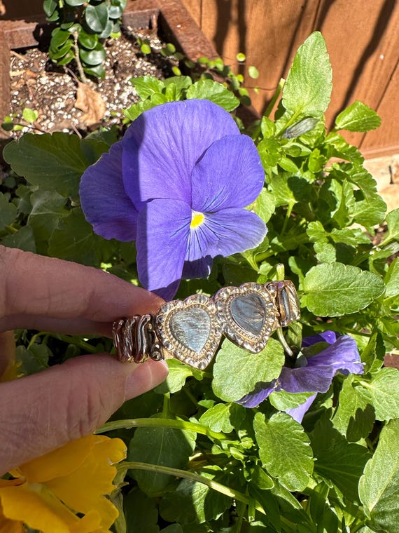 RARE 40's Double SWEETHEART Bracelet/Antique Brac… - image 6