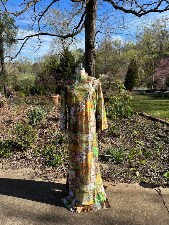 GORGEOUS 70's BIRD Design Gown/70’s Chinese Garde… - image 10