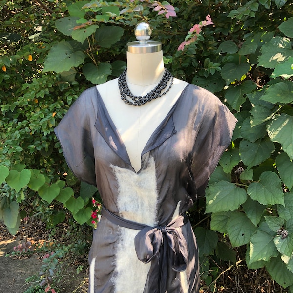 RARE 90's DESIGNER Handmade Dress/90’s Silk Wool Dress/One Size Fits Most Dress/90’s Black Dress/Vintage Designer Dress/Near MINT Condition