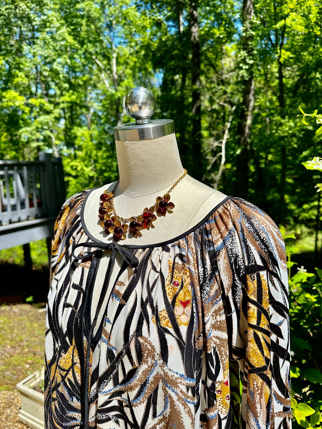 1960s Goldworm Tiger Print Sweater Dress | medium/large