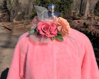 PRETTY 60's PINK COAT/Pink Coats/60's Pink Coats/Barbie Core Coats/Dress Length Coats/Fuzzy Coats/Bard's Toronto/Mint Condition