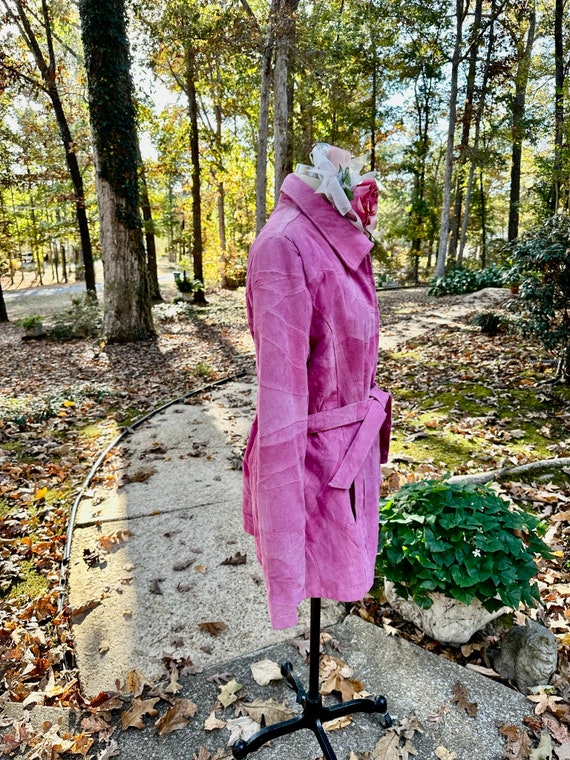 80's PINK PATCHWORK SUEDE Jacket/Suede Jackets/Pa… - image 8
