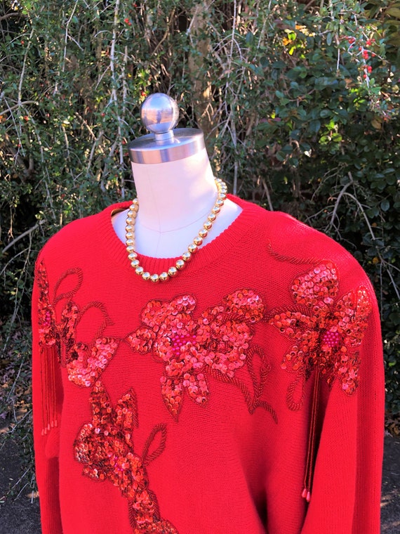 Red sequin sweater new arrivals