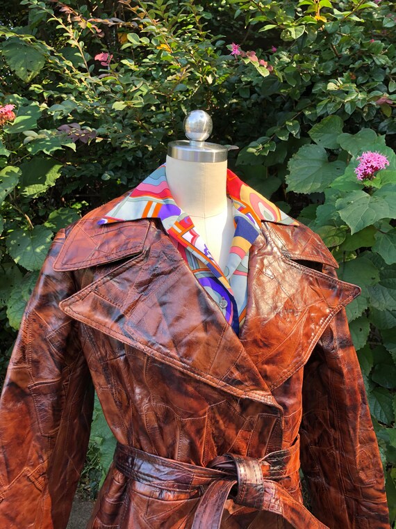 GORGEOUS 70's PATCHWORK Leather Jacket/Patchwork … - image 7