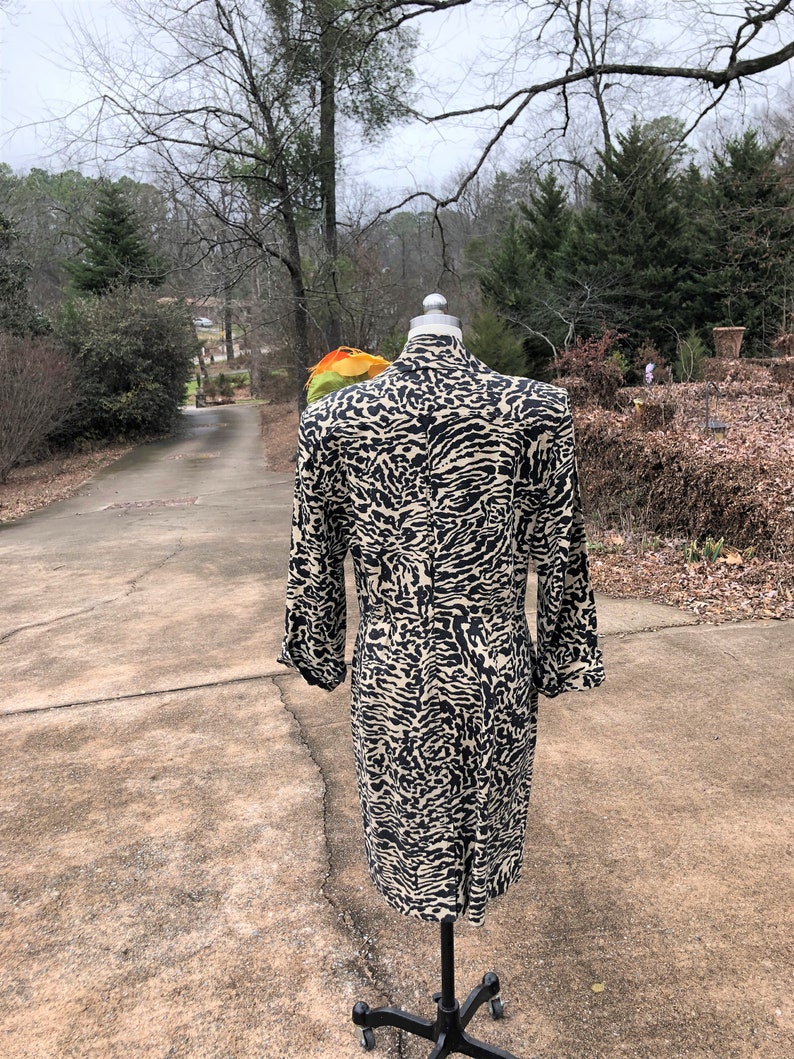 RARE YVES SAINT Laurent 80's Dress/Rive Gauche Coat/Designer Animal Print Coat/Animal Print Dress/Yves Saint Laurent/Mint Condition image 3