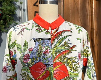 FABULOUS PUCCI Hostess Gown/Eduardo for Pucci/60&#39;s Mod Print Dress/60&#39;s Hostess Gown/60&#39;s Pucci Clothing/Pucci/As Is Vintage Condition
