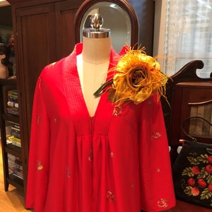 80&#39;s Red FLORAL MUMU/70&#39;s Red Mumu / Vintage 80&#39;s Mumu / Floral Mumu Dress / Vintage Red Mumu / Spring Floral Mumu / Near MINT Condition