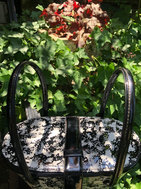 RARE 50's PATENT LEATHER Oval Purse/50's Handbags… - image 6