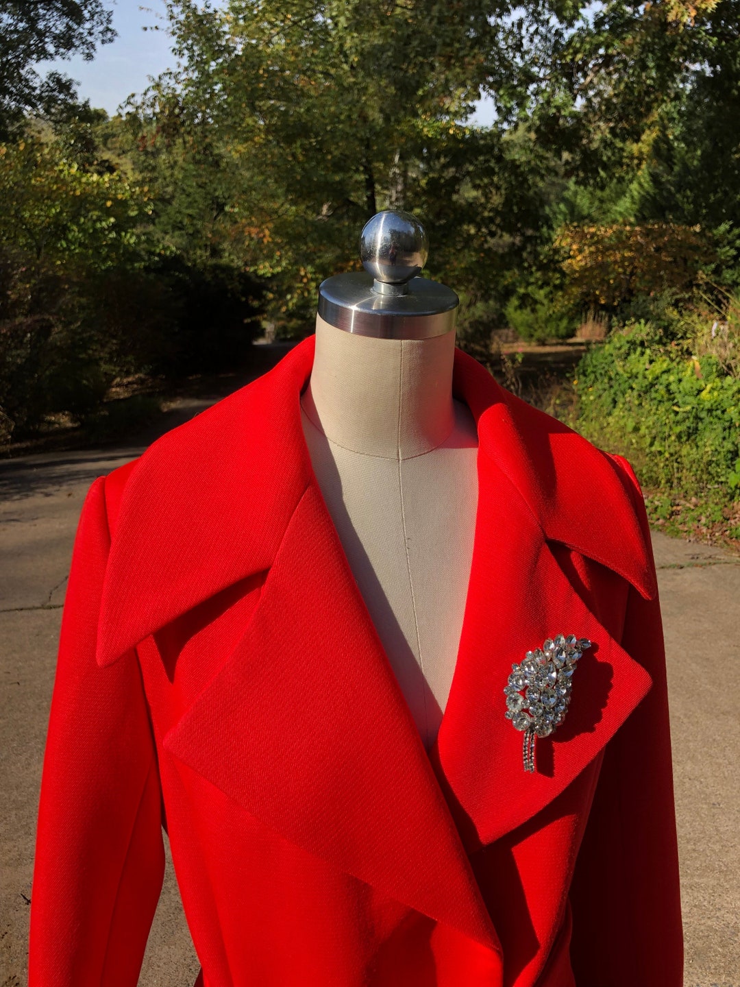 BEAUTIFUL 70's LILLI ANN Coat/lilli Ann/faux Fur Coat/red Coats/wrap