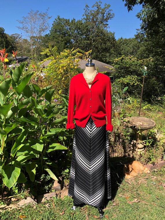 70's CHEVRON STRIPED Skirt/Maxi Striped Skirts/70'