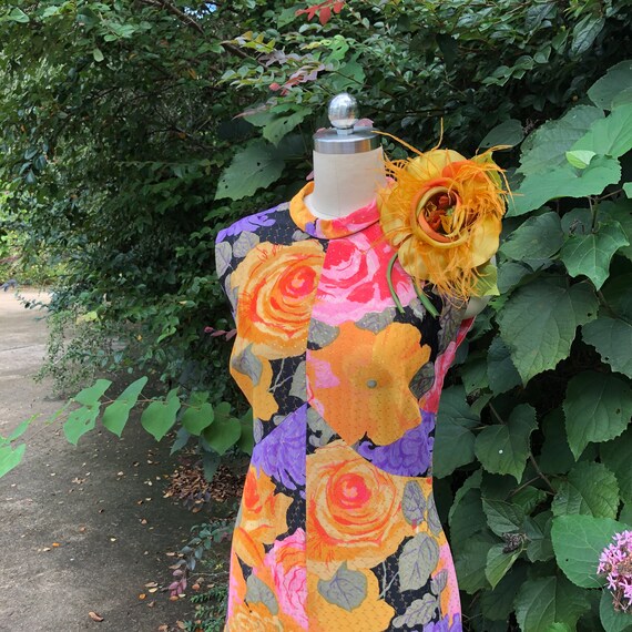 GORGEOUS 60's FLORAL Dress/60’s Flower Power Dres… - image 9