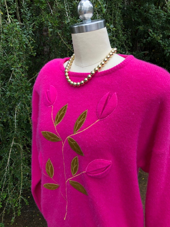 LILY of California Sweater/80's Sweaters/Fushia S… - image 9