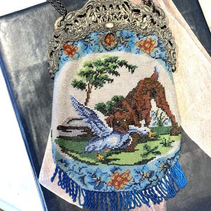 RARE BORSE CON PERLINE DI FINE 1800/Borse con perline di vetro/Borse con perline fatte a mano/Borse antiche/Pezzi di libri/Borse da collezione/Condizioni perfette