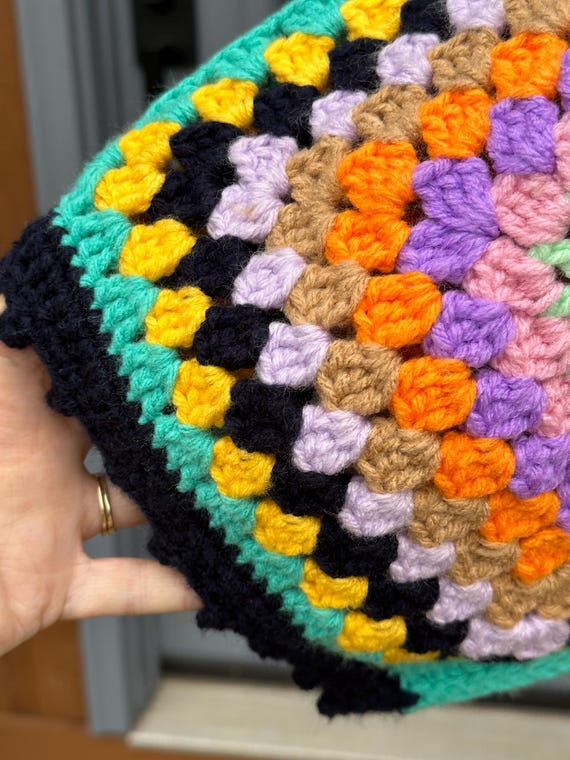 UNIQUE Granny Squares Sweater Jacket/Handmade Swe… - image 8