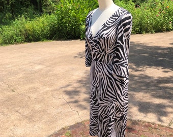 DIANE Von FURSTENBERG ZEBRA Wrap Dress/90's Diane Von Furstenberg