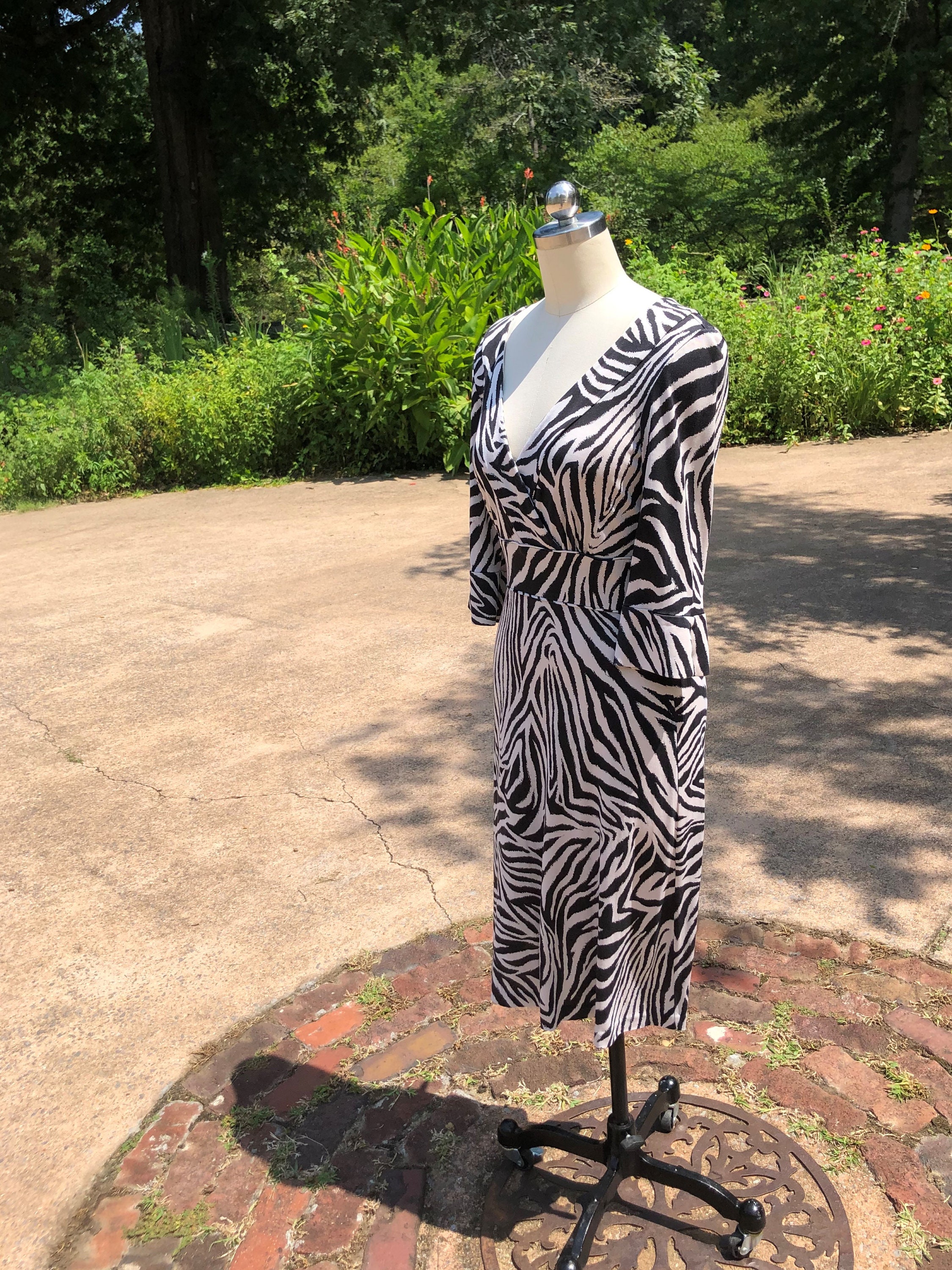 DIANE Von FURSTENBERG ZEBRA Wrap Dress/90's Diane Von Furstenberg