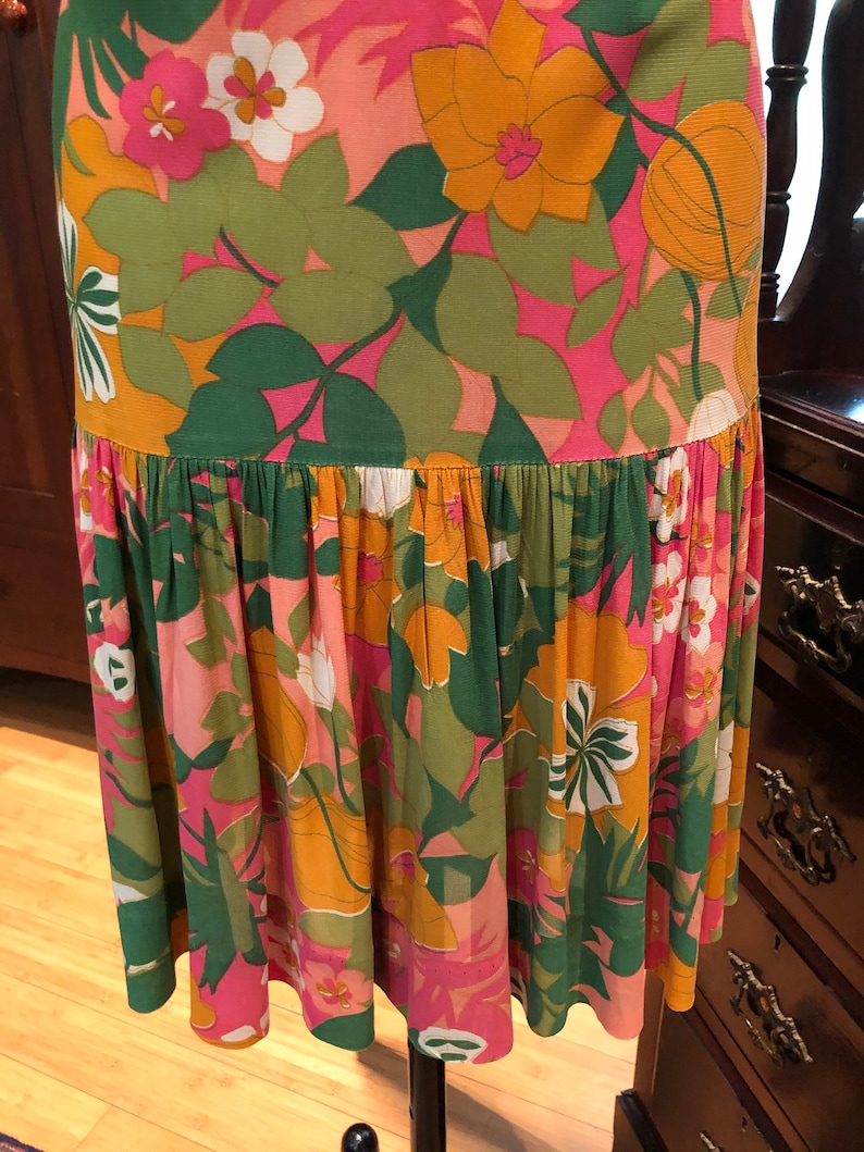 RARE 60's RESORT to RIVIERA Dress/Vintage Riviera Robes Dress/Vintage Flounce Skirt Dress/60’s Dress/60’s Flower Power Dress/Mint Condition image 5