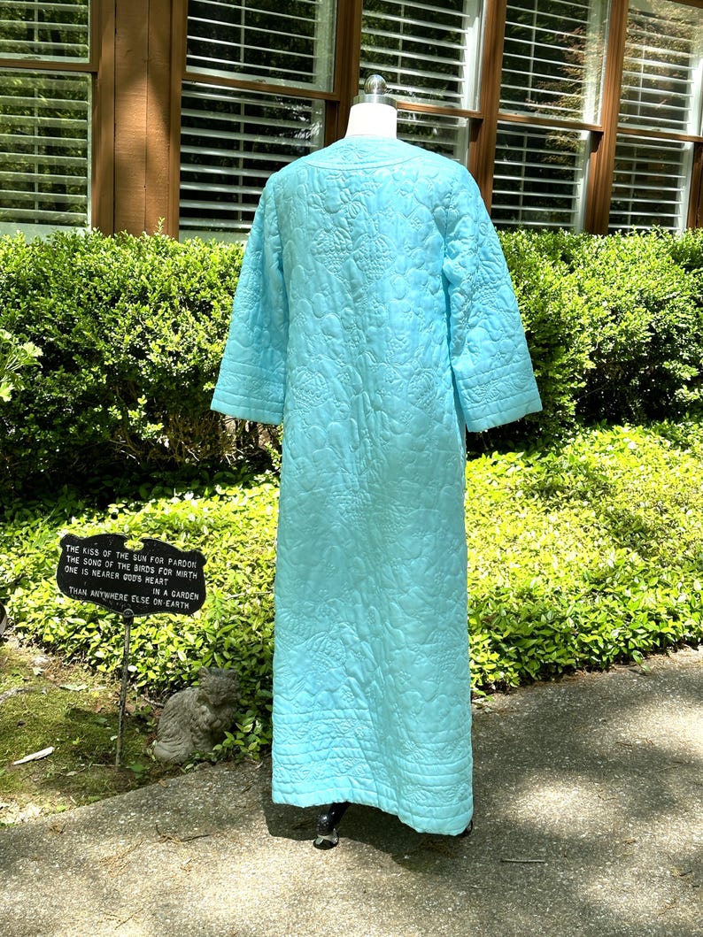 Men's Turquoise Robe STUNNING QUILTED TURQUOISE Robe/vintage Quilted Robes/asian Style Robes ...