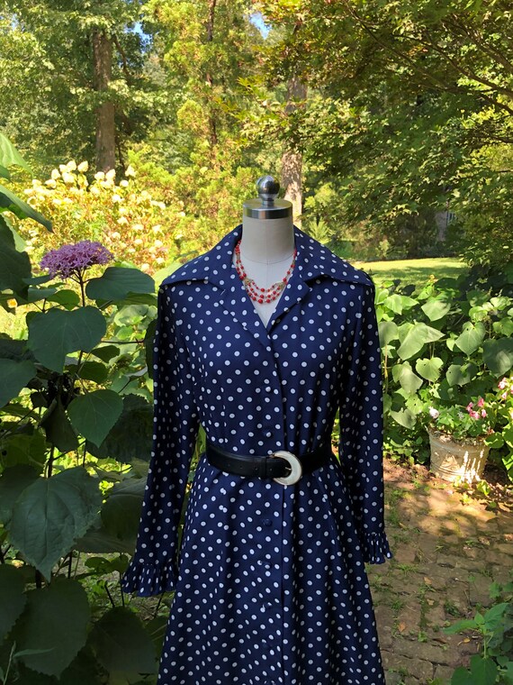 PRETTY 80's VICTOR COSTA Dotted Dress/Victor Cost… - image 9