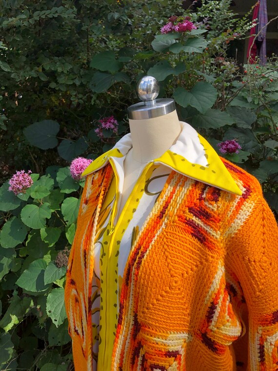 HANDMADE GRANNY Squares Sweater Jacket/Granny Squa