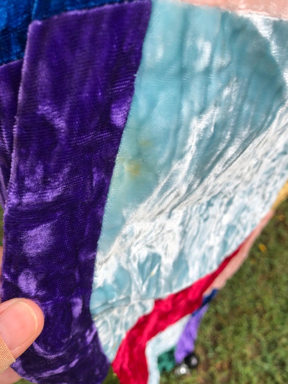 BOHO PATCHWORK Velvet Skirt/Patchwork Velvet Skir… - image 9